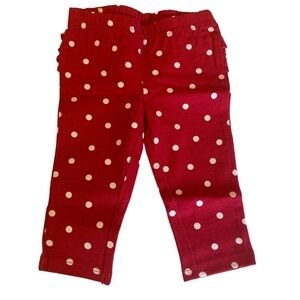 Jumping Beans Red with White Poka Dot Leggings NWT Size 6 months